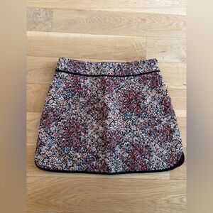 100% Cotton Comptoir Des Cotonniers Quilted Mini Skirt in Red, Cream and Black